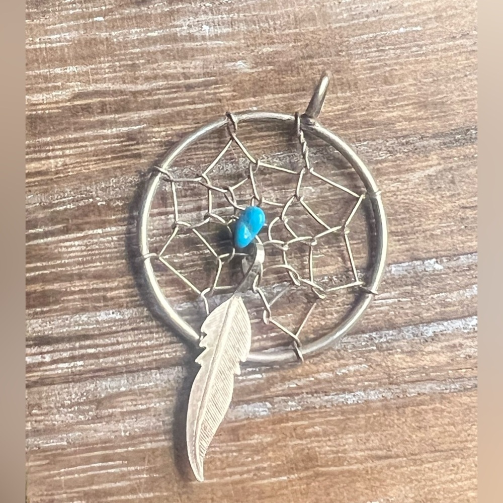 Navajo Turquoise Dream Catcher Pendant